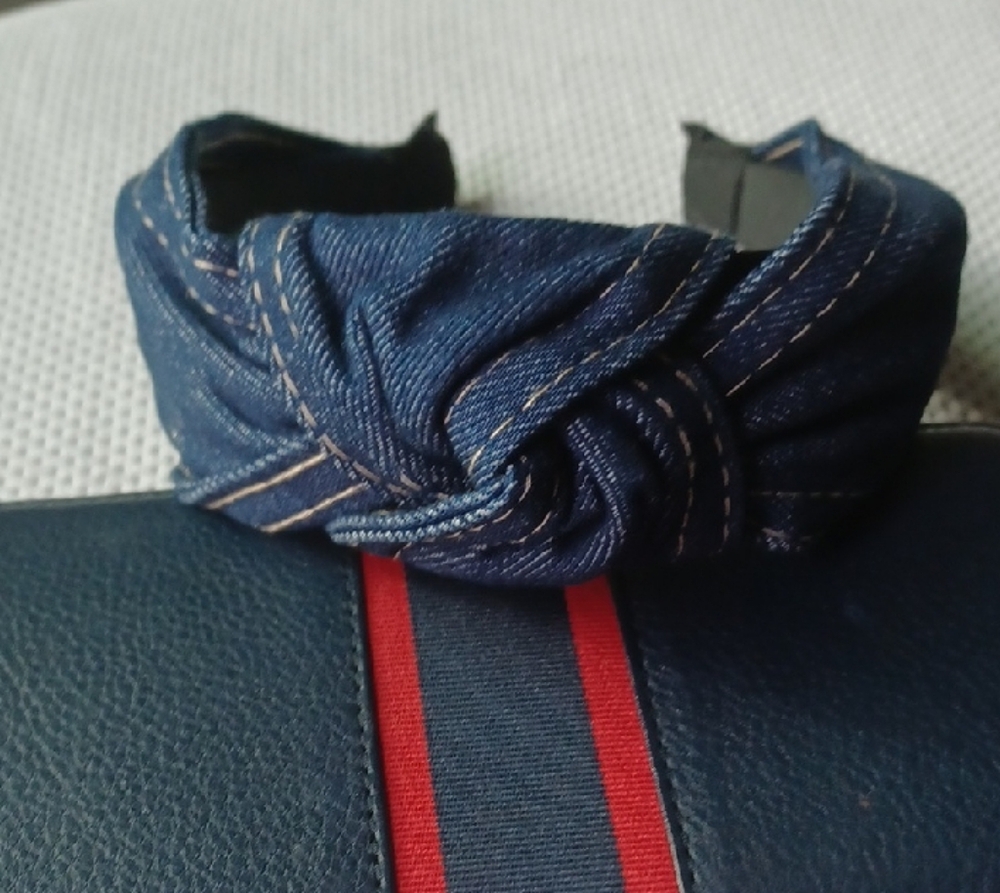 Dark Blue Denim Twist Knot Headband